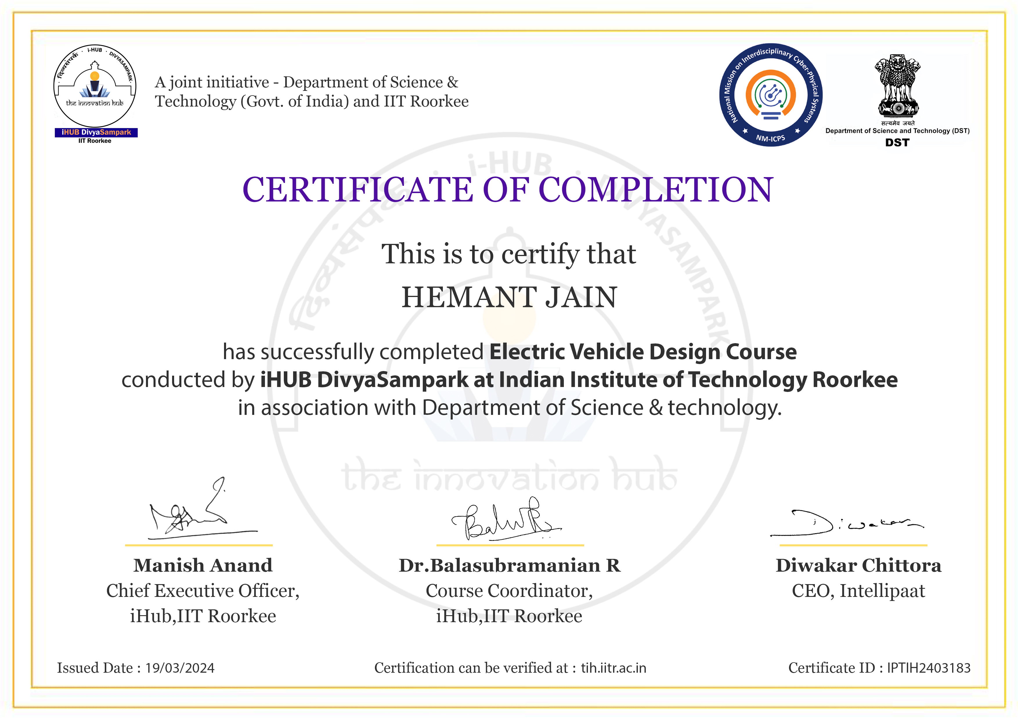 Electric Vehicle Course in India IIT Roorkee Faculty