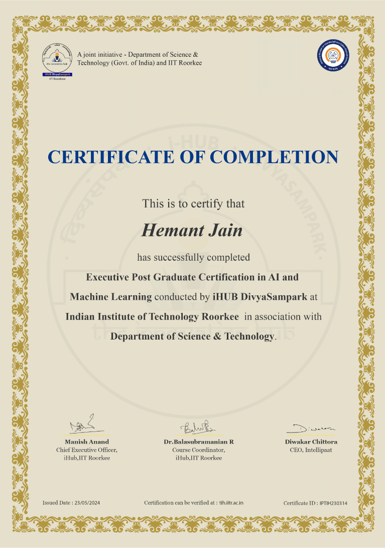 Executive Post Graduate Certification in AI and Machine Learning Executive Post Graduate Certification in AI and Machine Learning