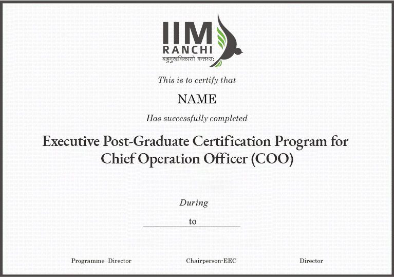EPGC Program for Chief Operation Officer Certificate