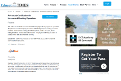 Advanced Certification in Investment Banking Operations Education Times