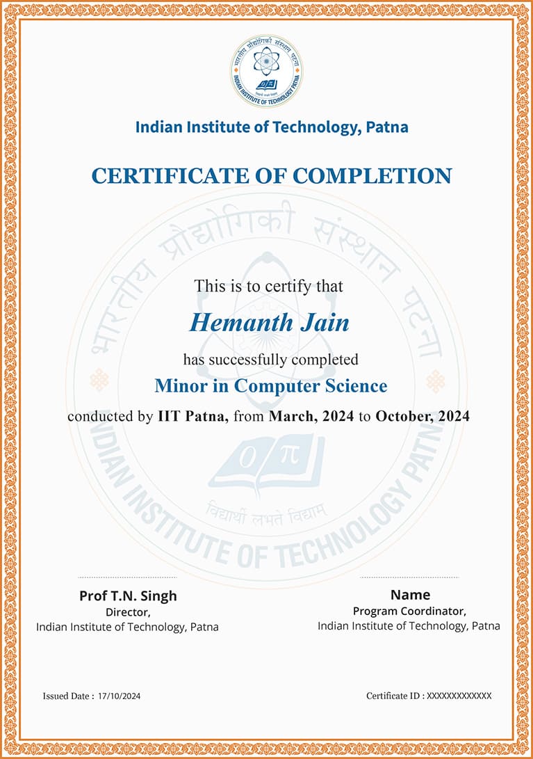 IITP Minor in Computer Science