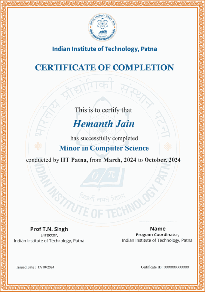 IITP Minor in Computer Science