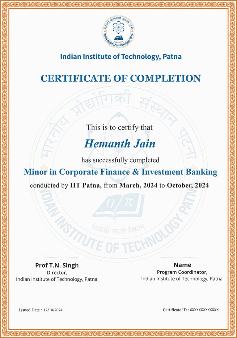 IITP Minor in Corporate Finance Investment Banking