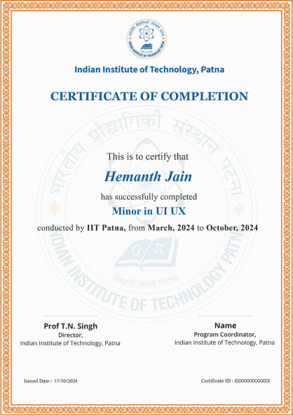 IITP Minor in UI UX