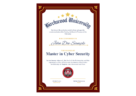 Birchwood University certificate