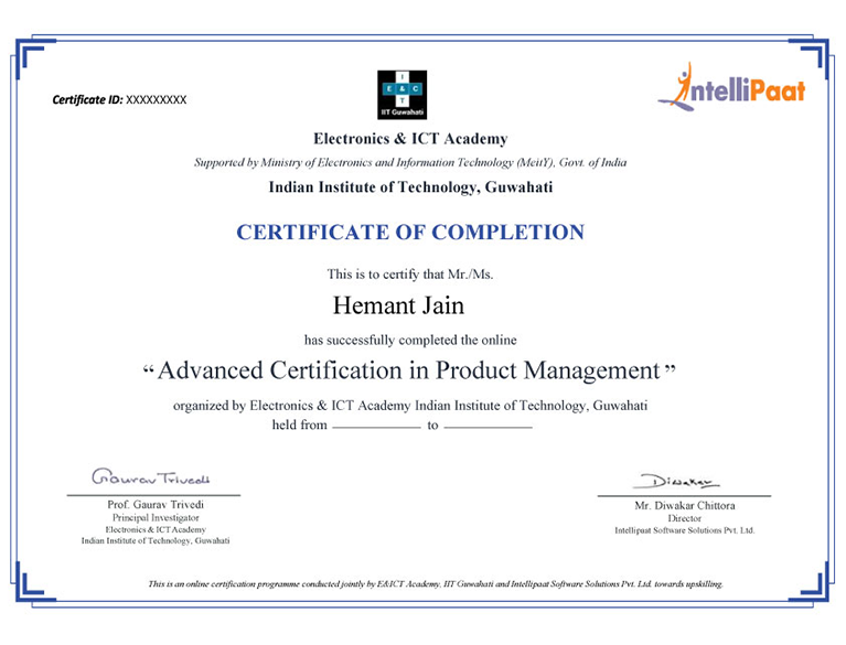 Product Management Course Certificate Image Product Management Course Certificate Image
