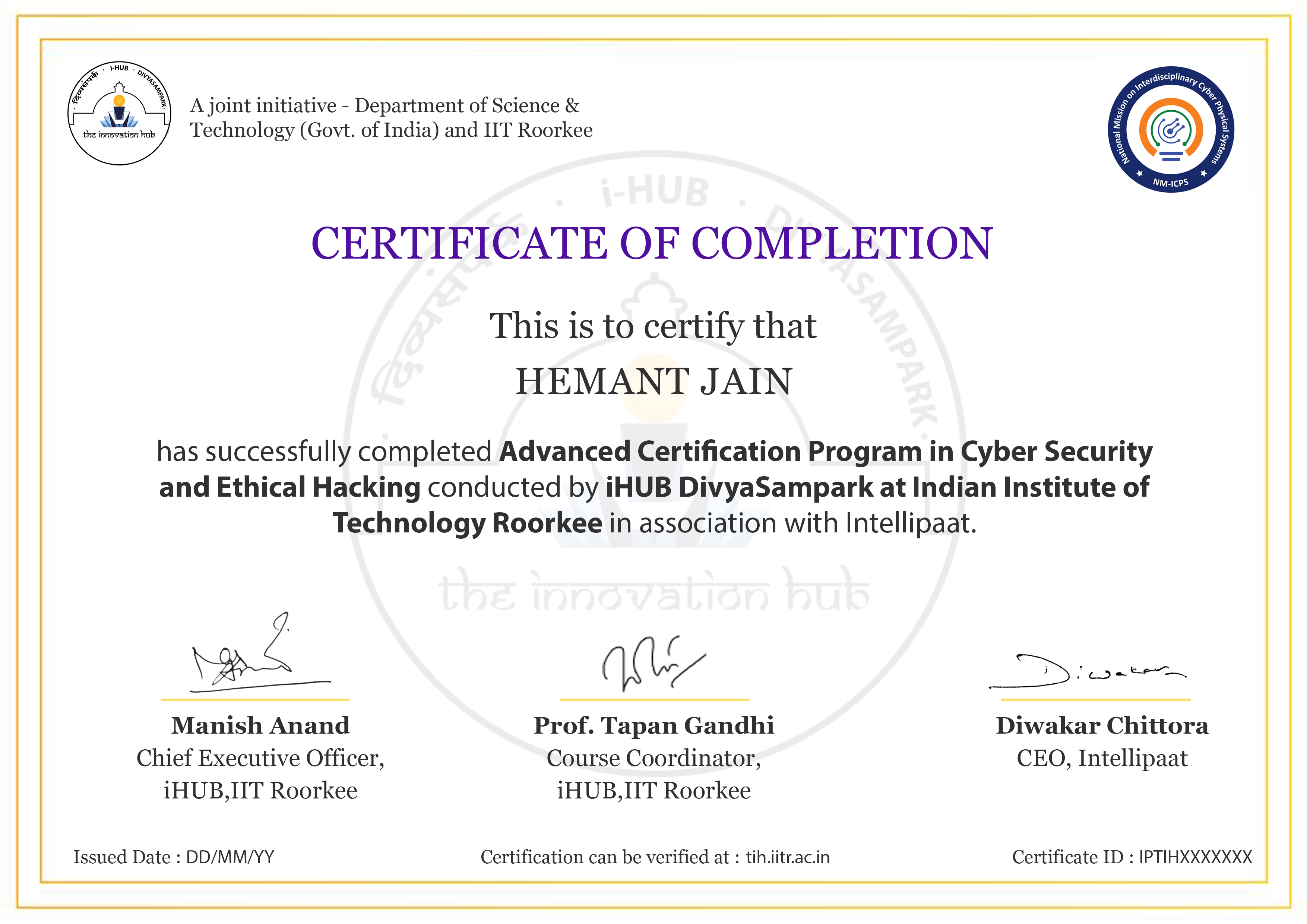 Advanced Certification Program in Cyber Security and Ethical Hacking Advanced Certification Program in Cyber Security and Ethical Hacking