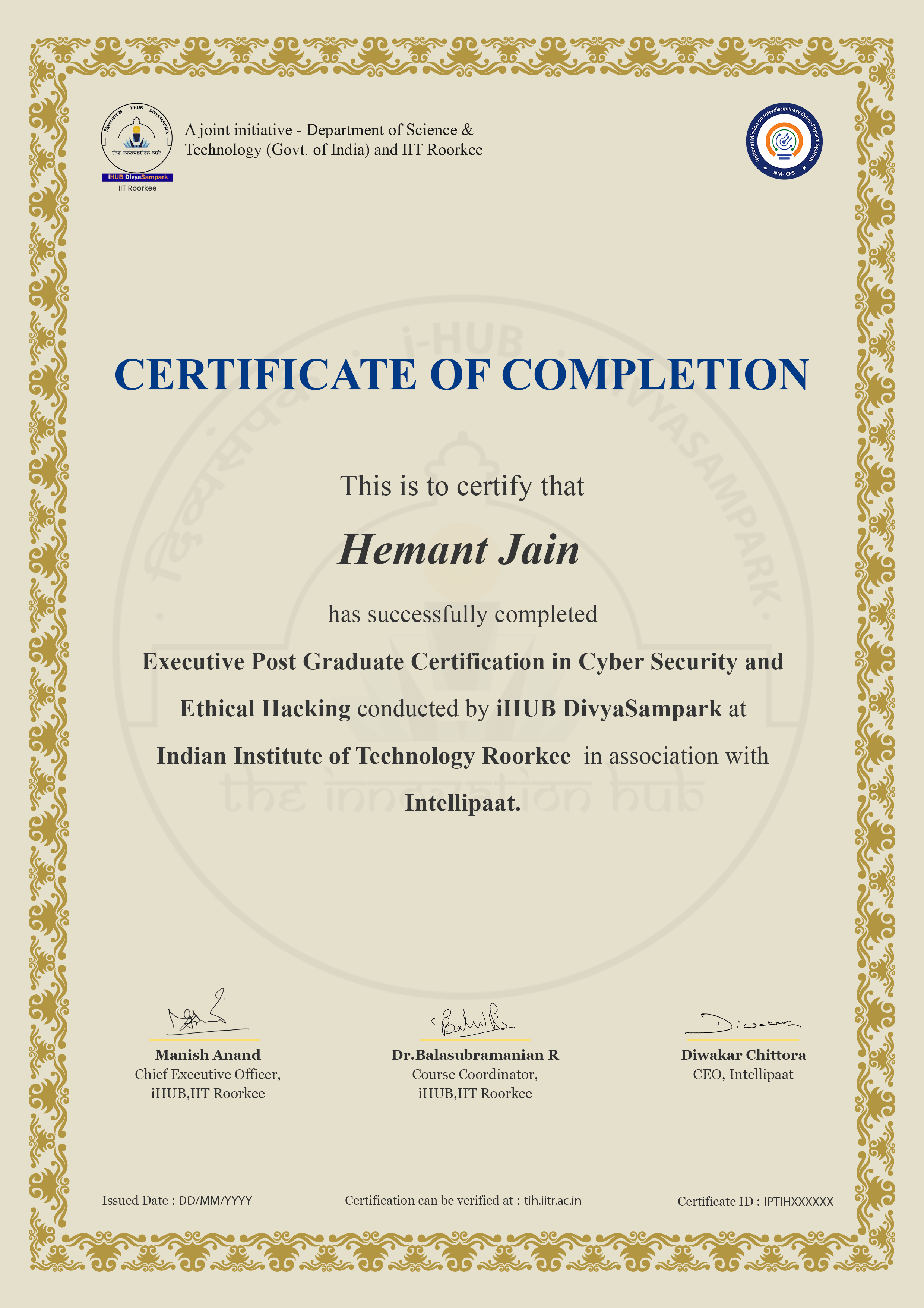 Executive Post Graduate Certification in Cyber Security and Ethical Hacking