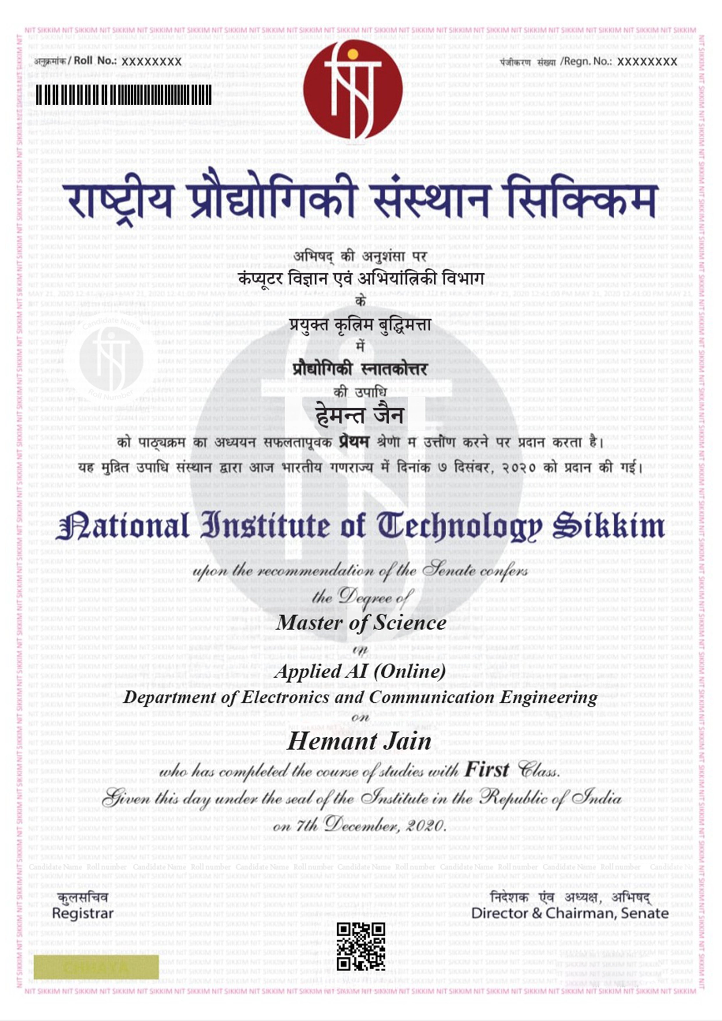 MSC in Applied Artificial Intelligence Online Certificate Image