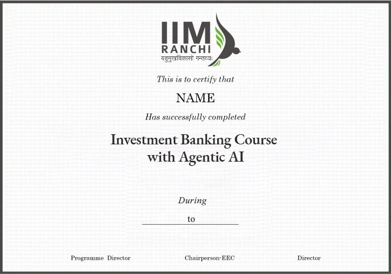 Investment Banking Course with Agentic AI Certificate Image