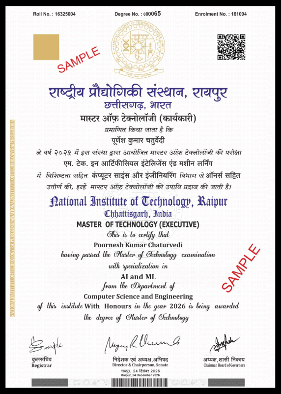 M.Tech Executive in AI and ML Certificate
