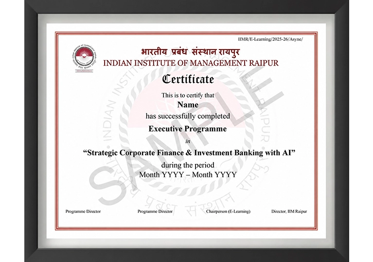 Executive Programme in Strategic Corporate Finance Investment Banking with AI Certificate Image