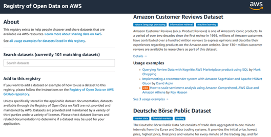 Open data machine store learning