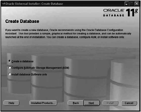 choose to install asm in oracle database 11g r1 or earlier versions