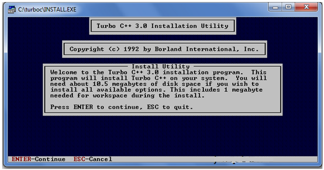 turbo c installation procedure